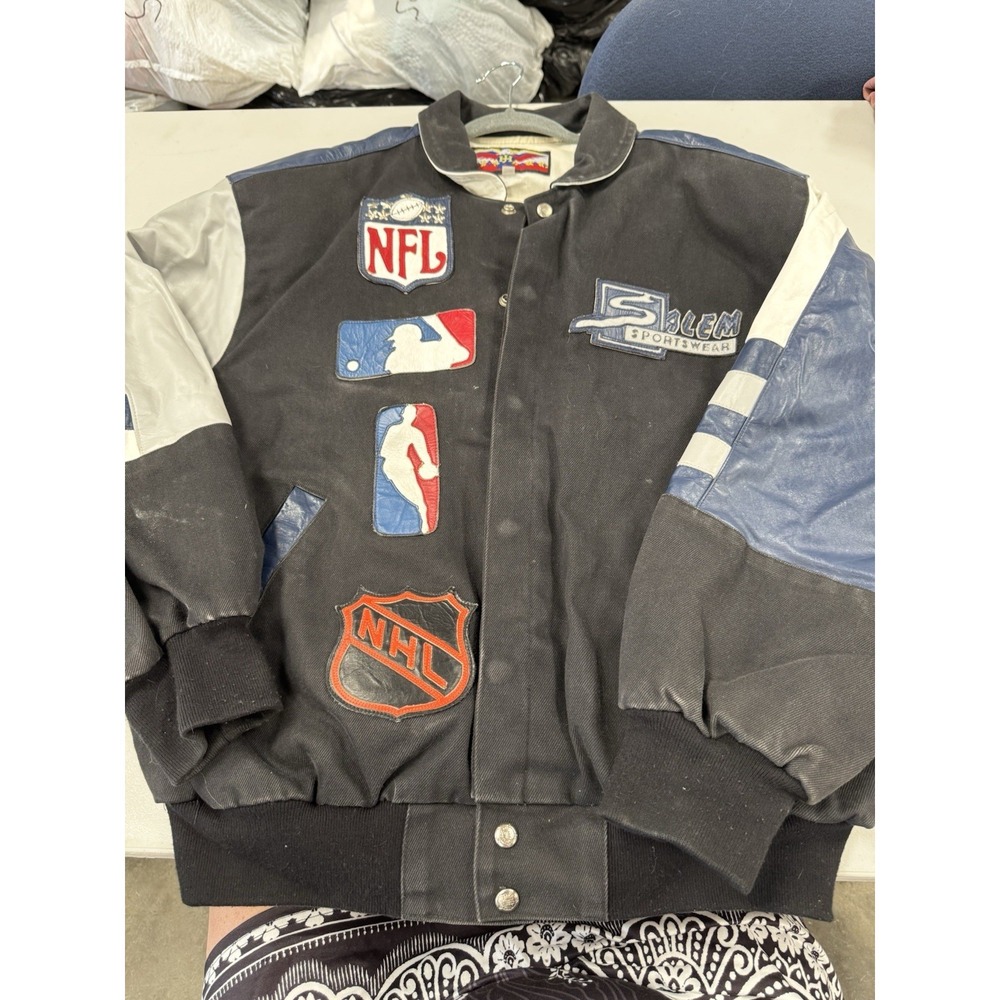 Vintage 90s Salem Sportswear Jeff Hamilton Employee Jacket NFL NHL NBA MLB XL